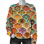 Ethnic Mandala Bohemian Pattern Print Women's Crewneck Sweatshirt GearFrost