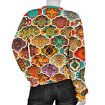 Ethnic Mandala Bohemian Pattern Print Women's Crewneck Sweatshirt GearFrost