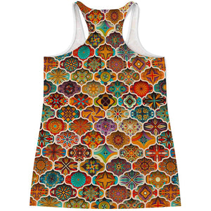 Ethnic Mandala Bohemian Pattern Print Women's Racerback Tank Top