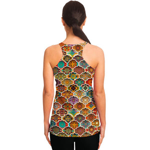 Ethnic Mandala Bohemian Pattern Print Women's Racerback Tank Top