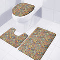 Ethnic Mandala Patchwork Pattern Print 3 Piece Bath Mat Set