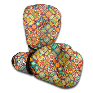 Ethnic Mandala Patchwork Pattern Print Boxing Gloves