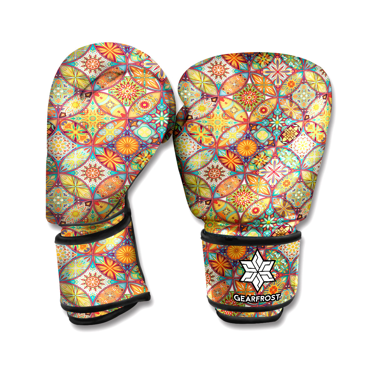 Ethnic Mandala Patchwork Pattern Print Boxing Gloves