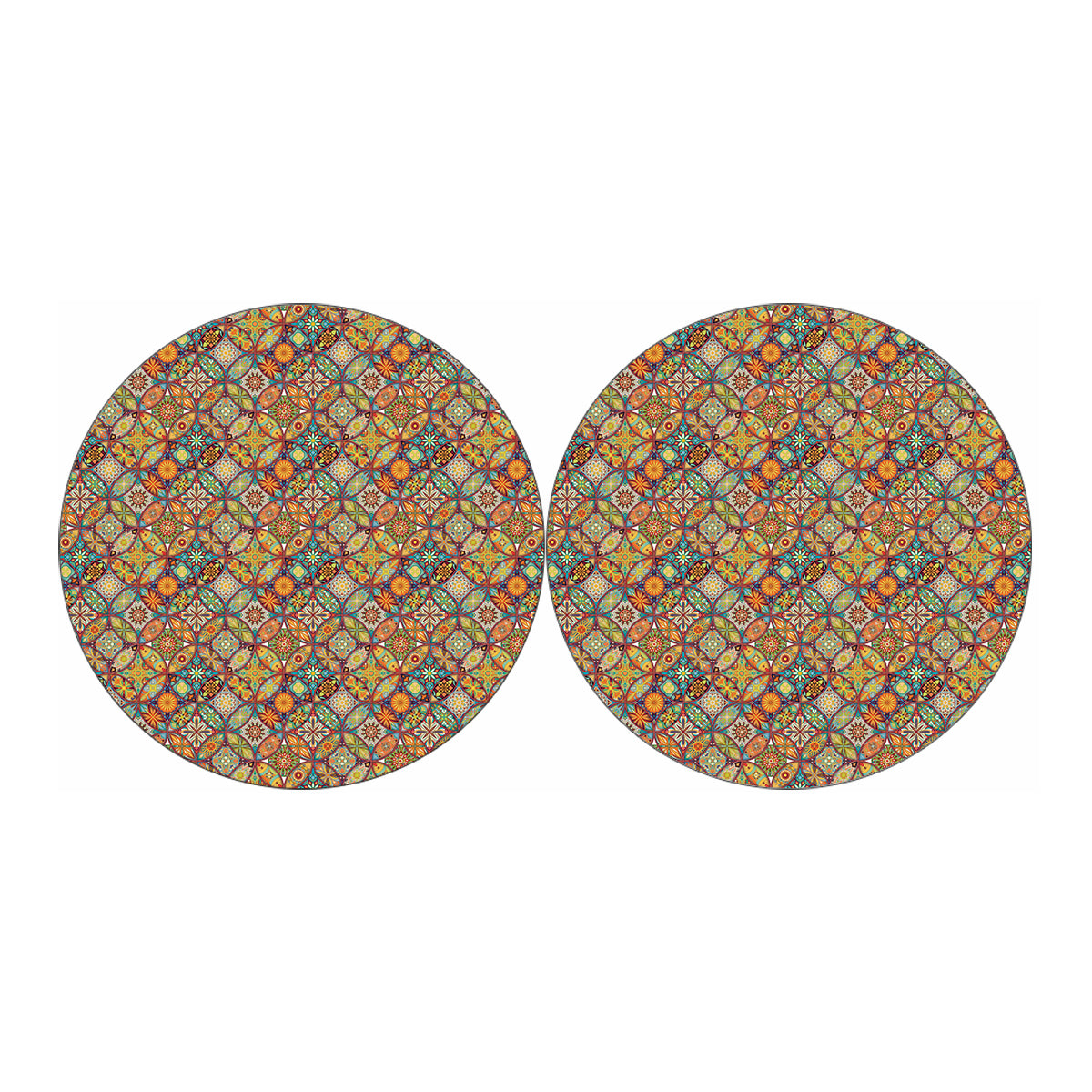 Ethnic Mandala Patchwork Pattern Print Car Coasters