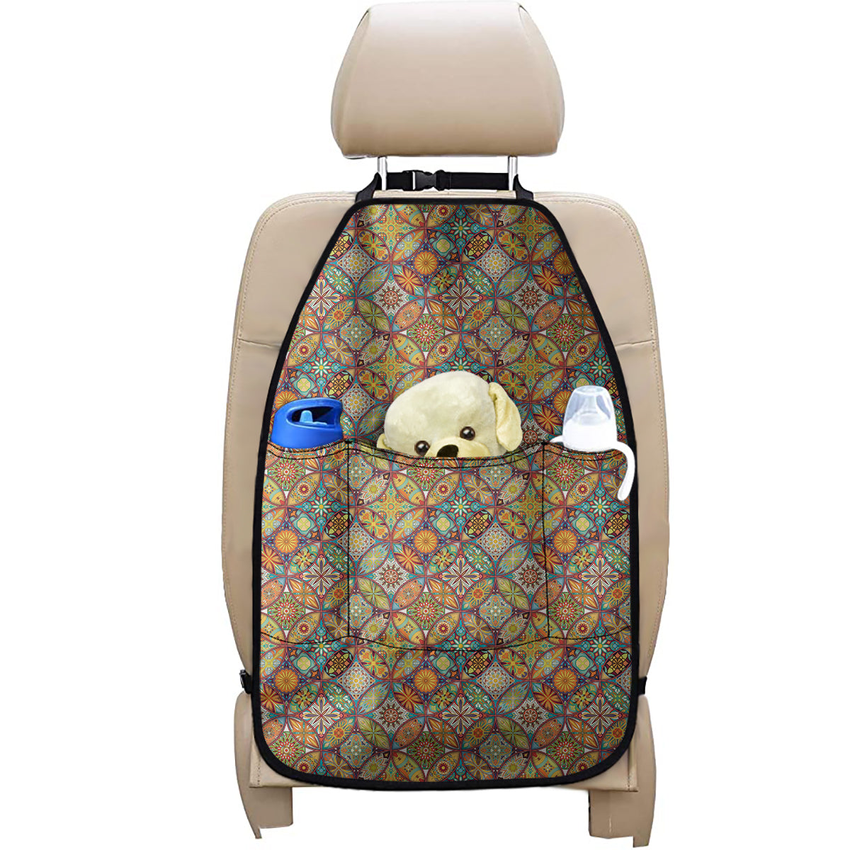 Ethnic Mandala Patchwork Pattern Print Car Seat Organizers