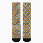 Ethnic Mandala Patchwork Pattern Print Crew Socks