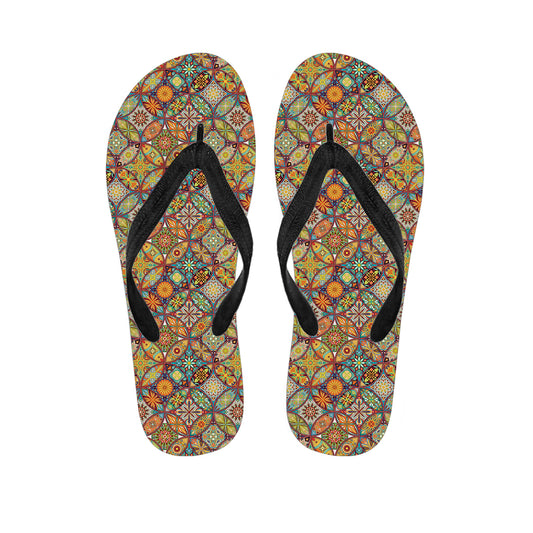 Ethnic Mandala Patchwork Pattern Print Flip Flops
