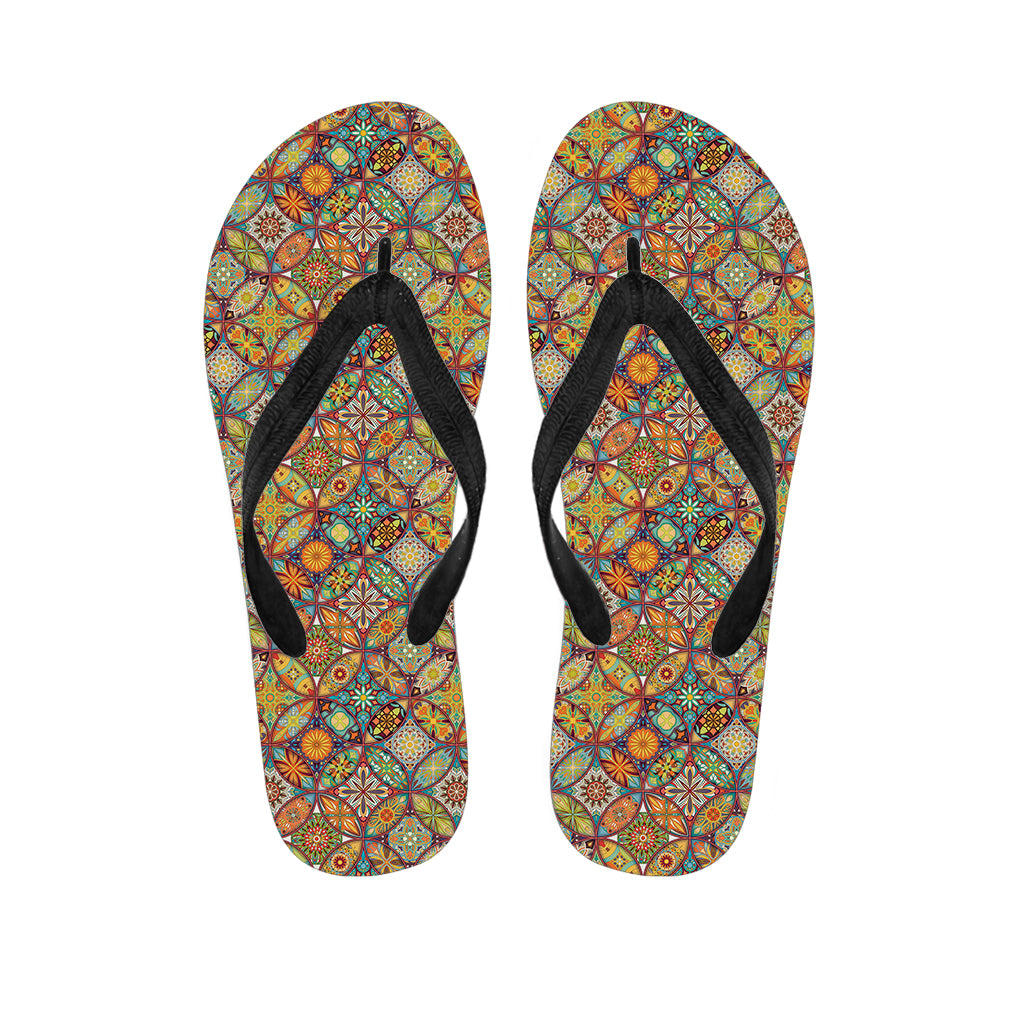 Ethnic Mandala Patchwork Pattern Print Flip Flops