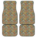 Ethnic Mandala Patchwork Pattern Print Front and Back Car Floor Mats