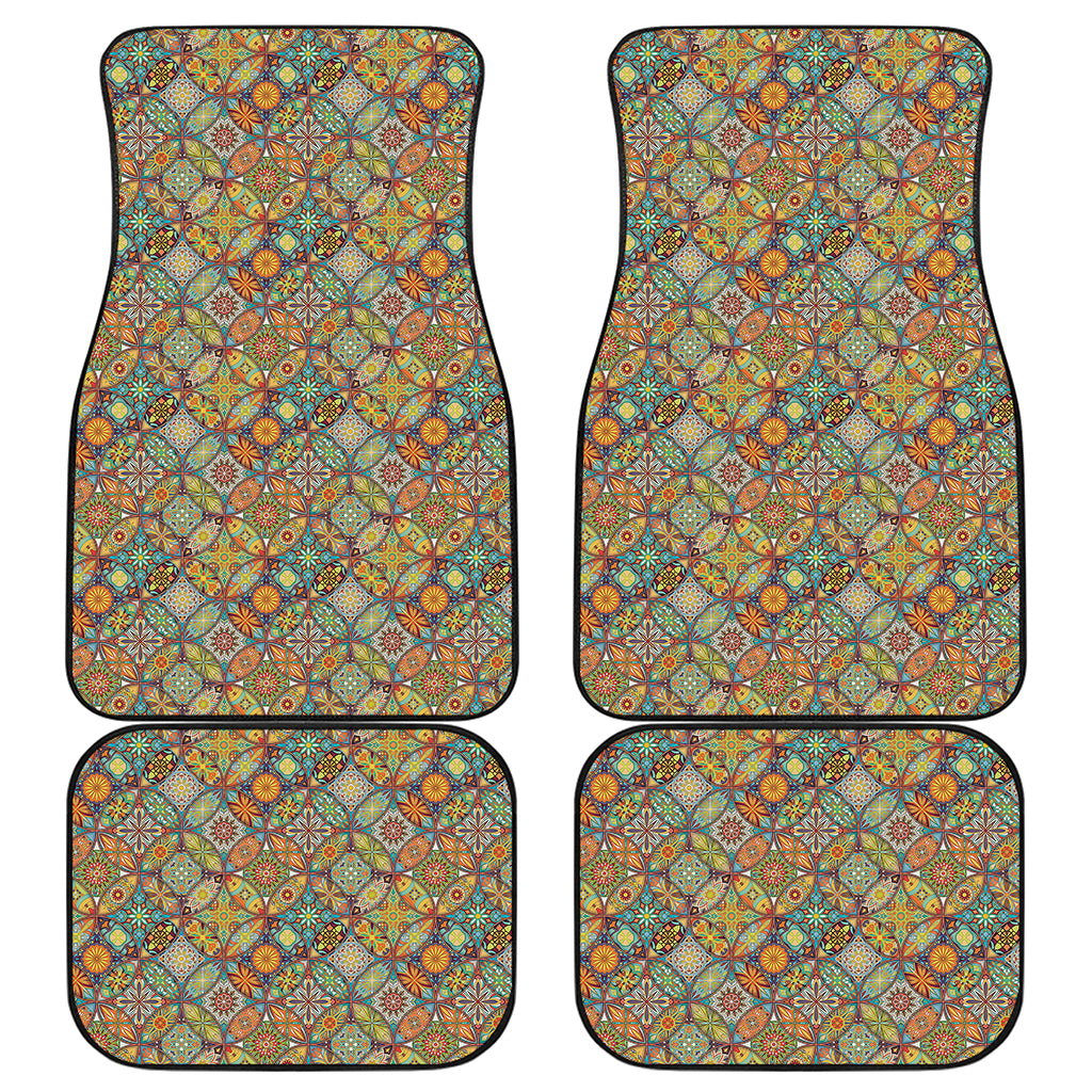 Ethnic Mandala Patchwork Pattern Print Front and Back Car Floor Mats