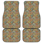 Ethnic Mandala Patchwork Pattern Print Front and Back Car Floor Mats