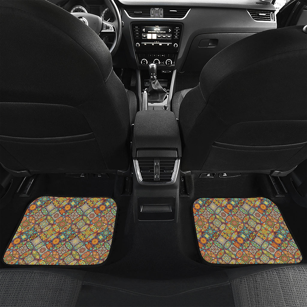 Ethnic Mandala Patchwork Pattern Print Front and Back Car Floor Mats