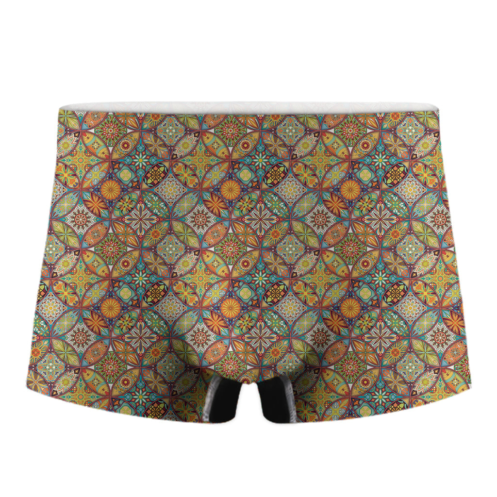 Ethnic Mandala Patchwork Pattern Print Men's Boxer Briefs