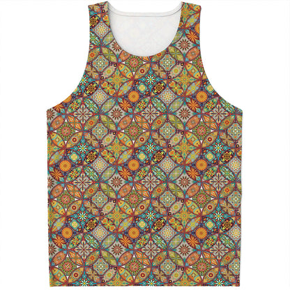 Ethnic Mandala Patchwork Pattern Print Men's Tank Top