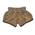 Ethnic Mandala Patchwork Pattern Print Muay Thai Boxing Shorts