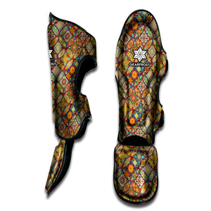 Ethnic Mandala Patchwork Pattern Print Muay Thai Shin Guard