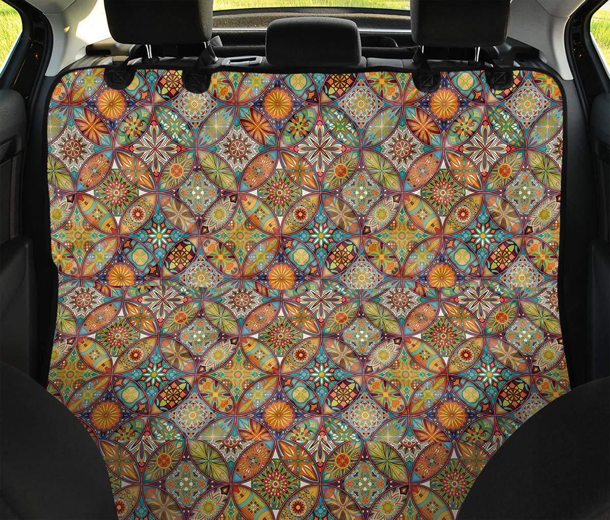 Ethnic Mandala Patchwork Pattern Print Pet Car Back Seat Cover
