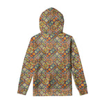Ethnic Mandala Patchwork Pattern Print Pullover Hoodie