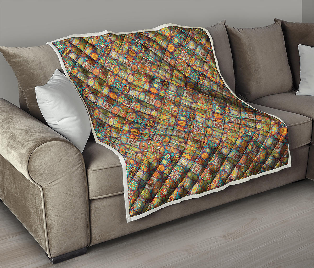 Ethnic Mandala Patchwork Pattern Print Quilt