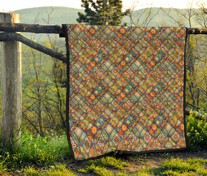 Ethnic Mandala Patchwork Pattern Print Quilt