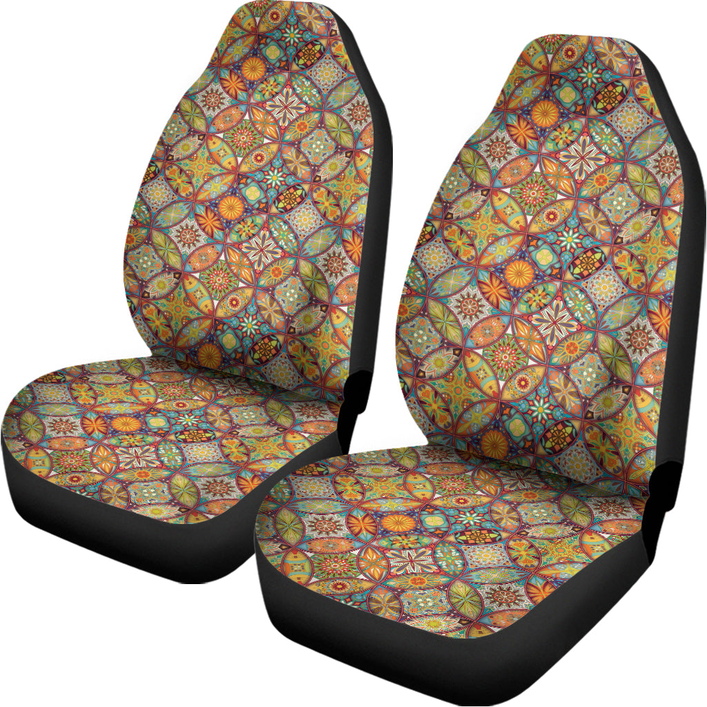Ethnic Mandala Patchwork Pattern Print Universal Fit Car Seat Covers