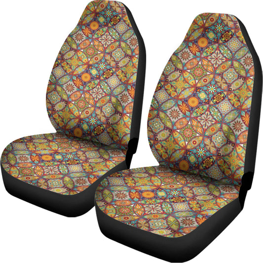 Ethnic Mandala Patchwork Pattern Print Universal Fit Car Seat Covers