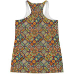 Ethnic Mandala Patchwork Pattern Print Women's Racerback Tank Top