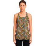 Ethnic Mandala Patchwork Pattern Print Women's Racerback Tank Top