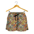 Ethnic Mandala Patchwork Pattern Print Women's Shorts