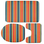 Ethnic Mexican Blanket Pattern Print 3 Piece Bath Mat Set