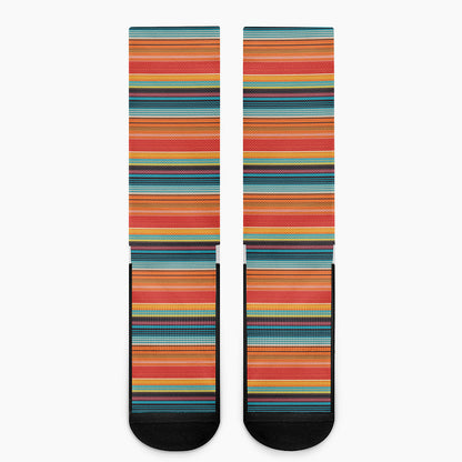 Ethnic Mexican Blanket Pattern Print Crew Socks