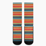 Ethnic Mexican Blanket Pattern Print Crew Socks