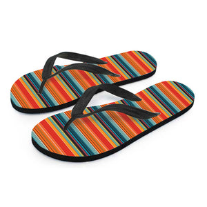 Ethnic Mexican Blanket Pattern Print Flip Flops