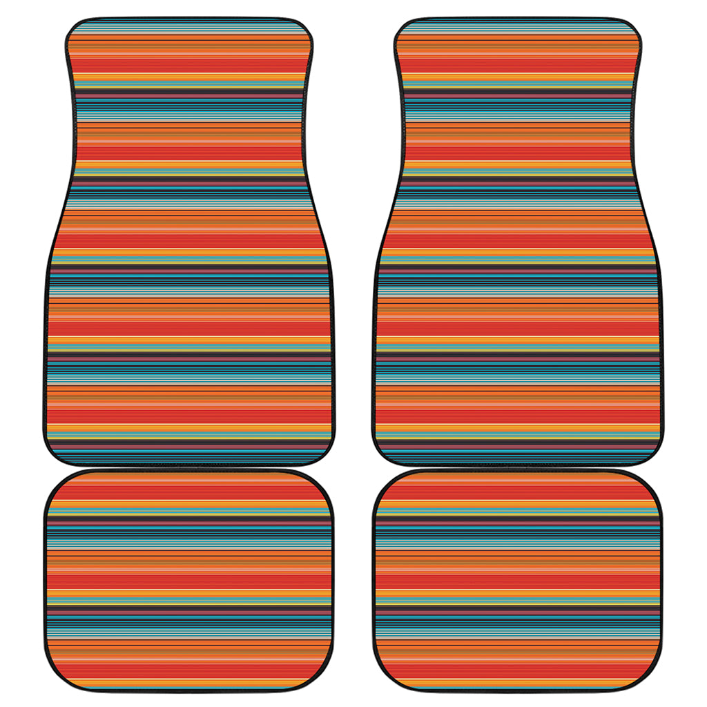 Ethnic Mexican Blanket Pattern Print Front and Back Car Floor Mats