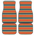 Ethnic Mexican Blanket Pattern Print Front and Back Car Floor Mats