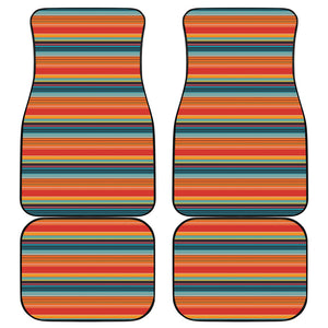 Ethnic Mexican Blanket Pattern Print Front and Back Car Floor Mats