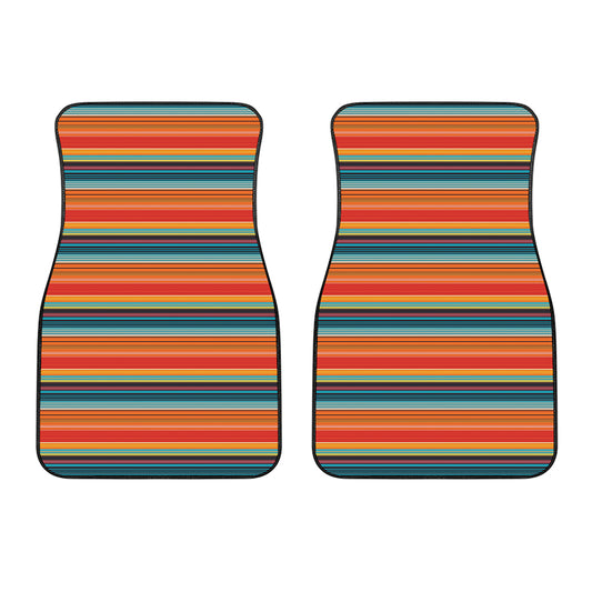 Ethnic Mexican Blanket Pattern Print Front Car Floor Mats