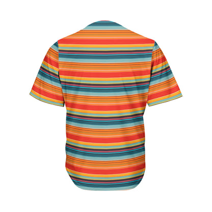 Ethnic Mexican Blanket Pattern Print Men's Baseball Jersey