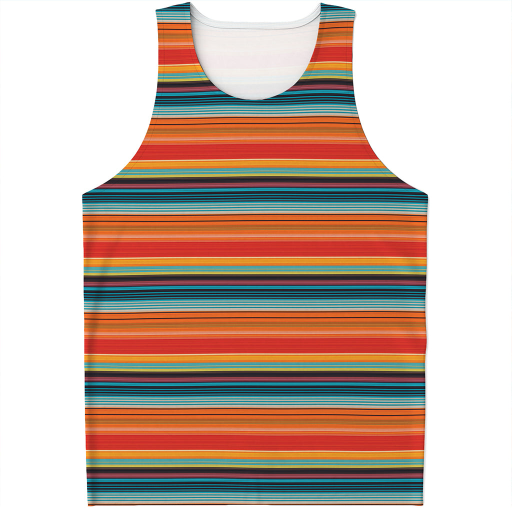 Ethnic Mexican Blanket Pattern Print Men's Tank Top