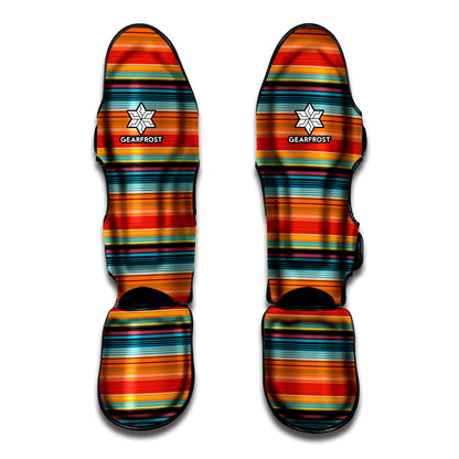 Ethnic Mexican Blanket Pattern Print Muay Thai Shin Guard