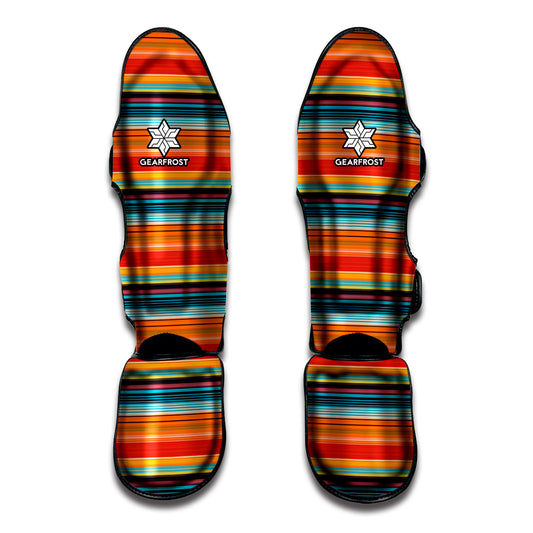 Ethnic Mexican Blanket Pattern Print Muay Thai Shin Guard