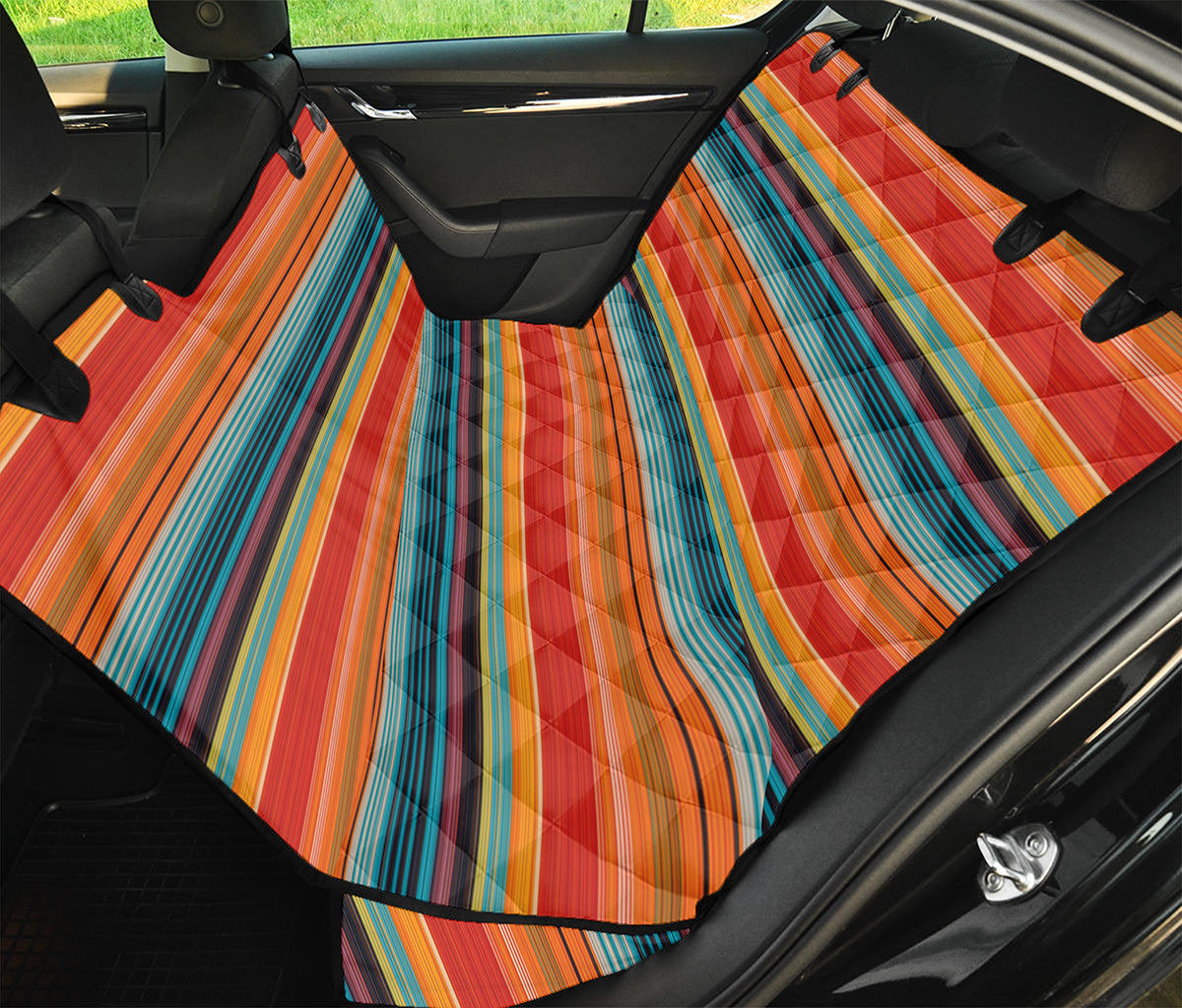 Ethnic Mexican Blanket Pattern Print Pet Car Back Seat Cover