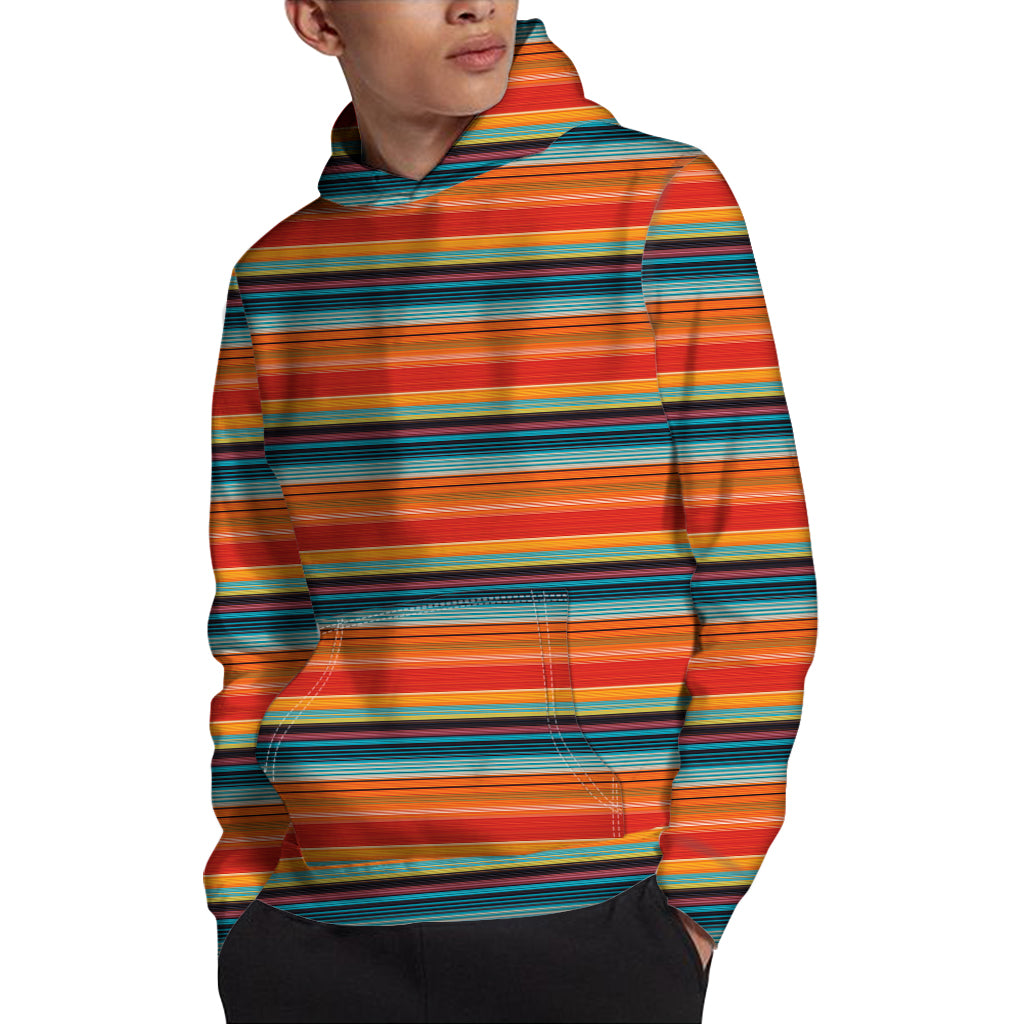 Ethnic Mexican Blanket Pattern Print Pullover Hoodie