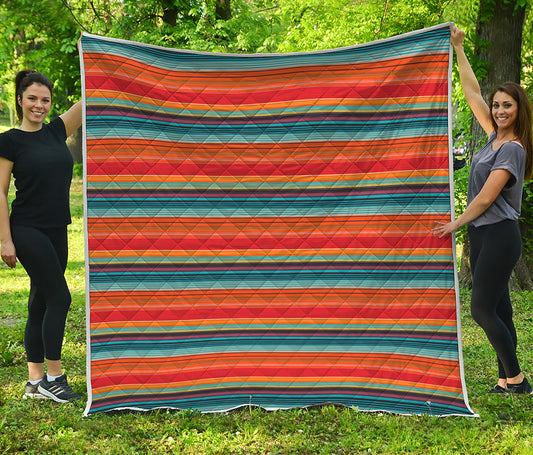 Ethnic Mexican Blanket Pattern Print Quilt