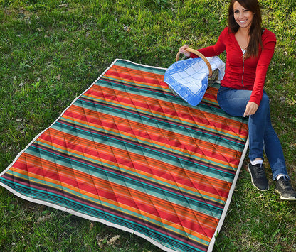 Ethnic Mexican Blanket Pattern Print Quilt