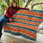 Ethnic Mexican Blanket Pattern Print Quilt