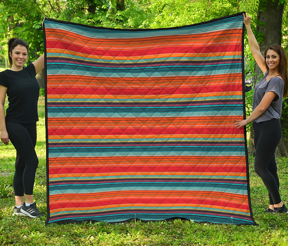 Ethnic Mexican Blanket Pattern Print Quilt