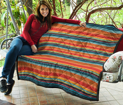 Ethnic Mexican Blanket Pattern Print Quilt