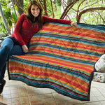Ethnic Mexican Blanket Pattern Print Quilt