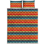 Ethnic Mexican Blanket Pattern Print Quilt Bed Set